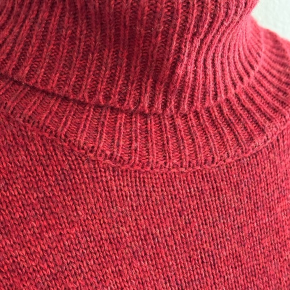 Marine Layer Crimson Red Addison Knit Wool Cashmere‎ Turtleneck Mini Dress Sz XS - Picture 5 of 8